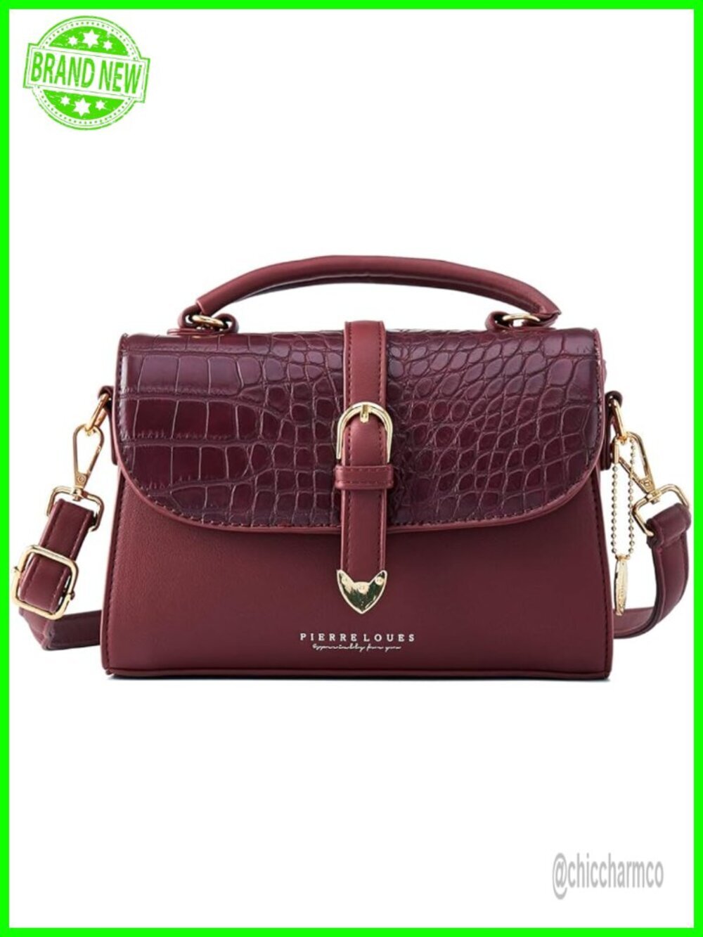 Retro Crocodile Embossed Faux Leather Satchel Crossbody Handbag